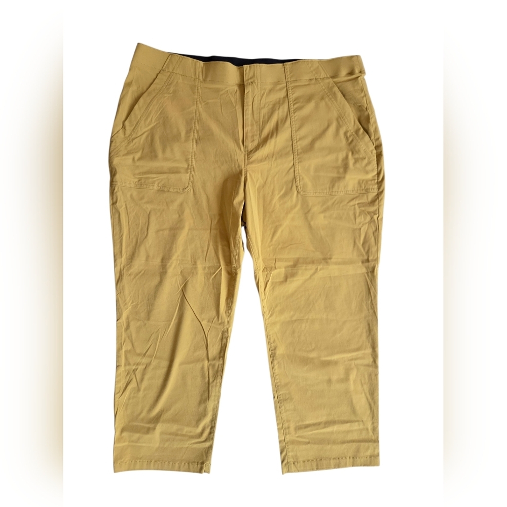 Eddie Bauer Women's Mustard Horizon Cropped Hiking Outdoor Pants 16